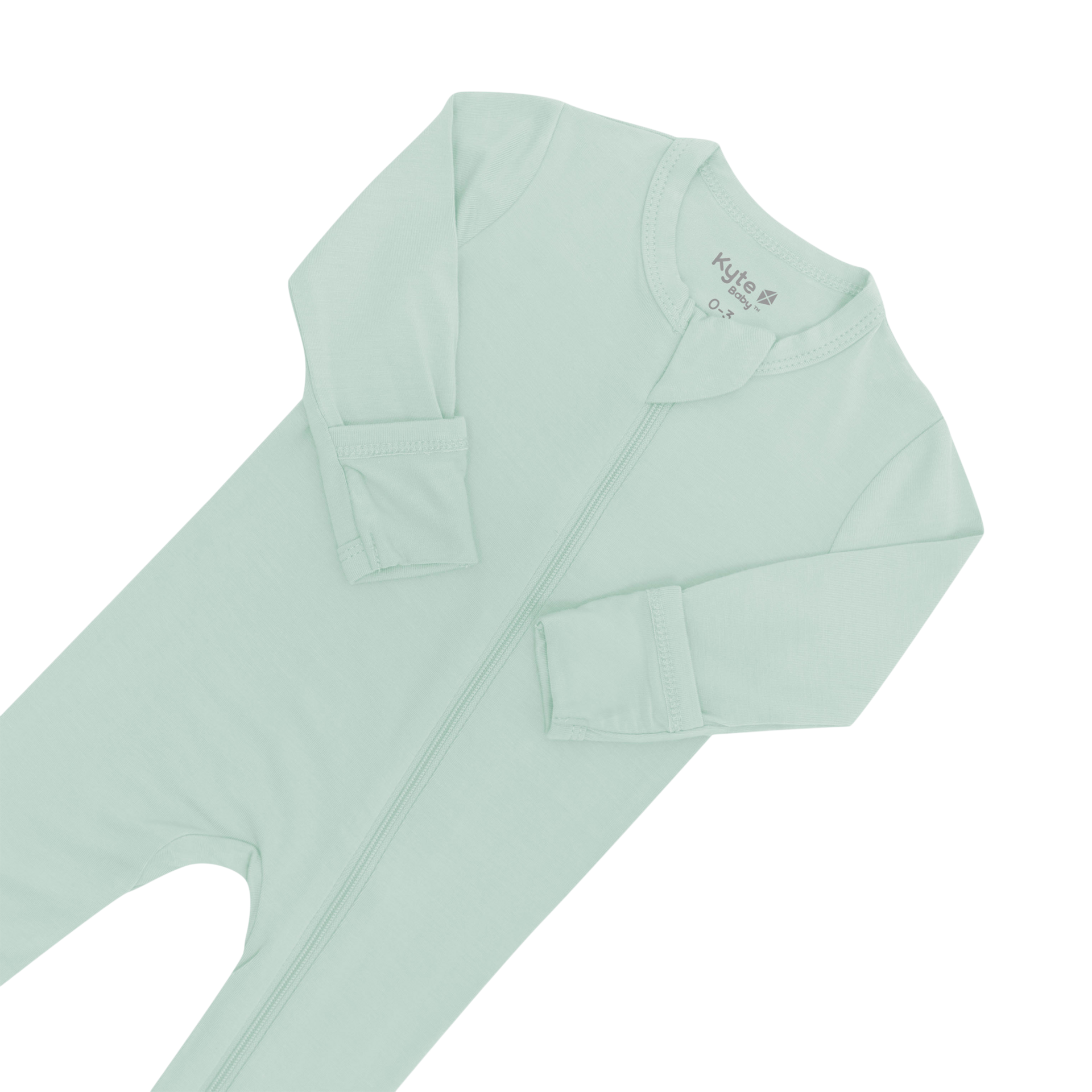 Kyte Baby Zipper Footie - Sage, 0-3 M.