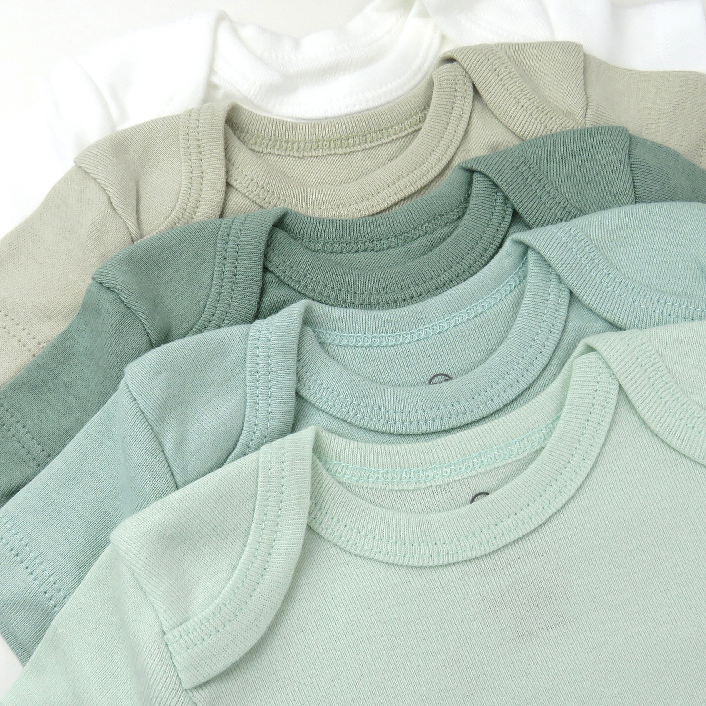 Honest Baby Clothing 5-Pack Organic Cotton Short Sleeve Bodysuits - Sage Ombre, Newborn, 5.