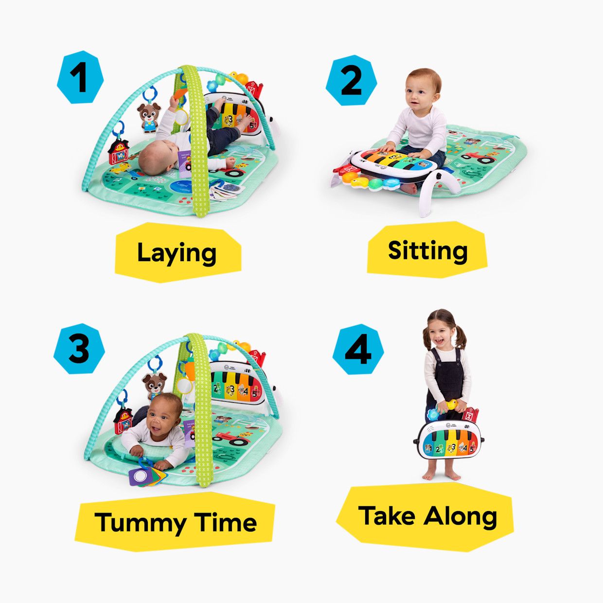 Baby Einstein 4-in-1 Kickin Tunes Music and Learning Play Gym - Meadow Music & Language.