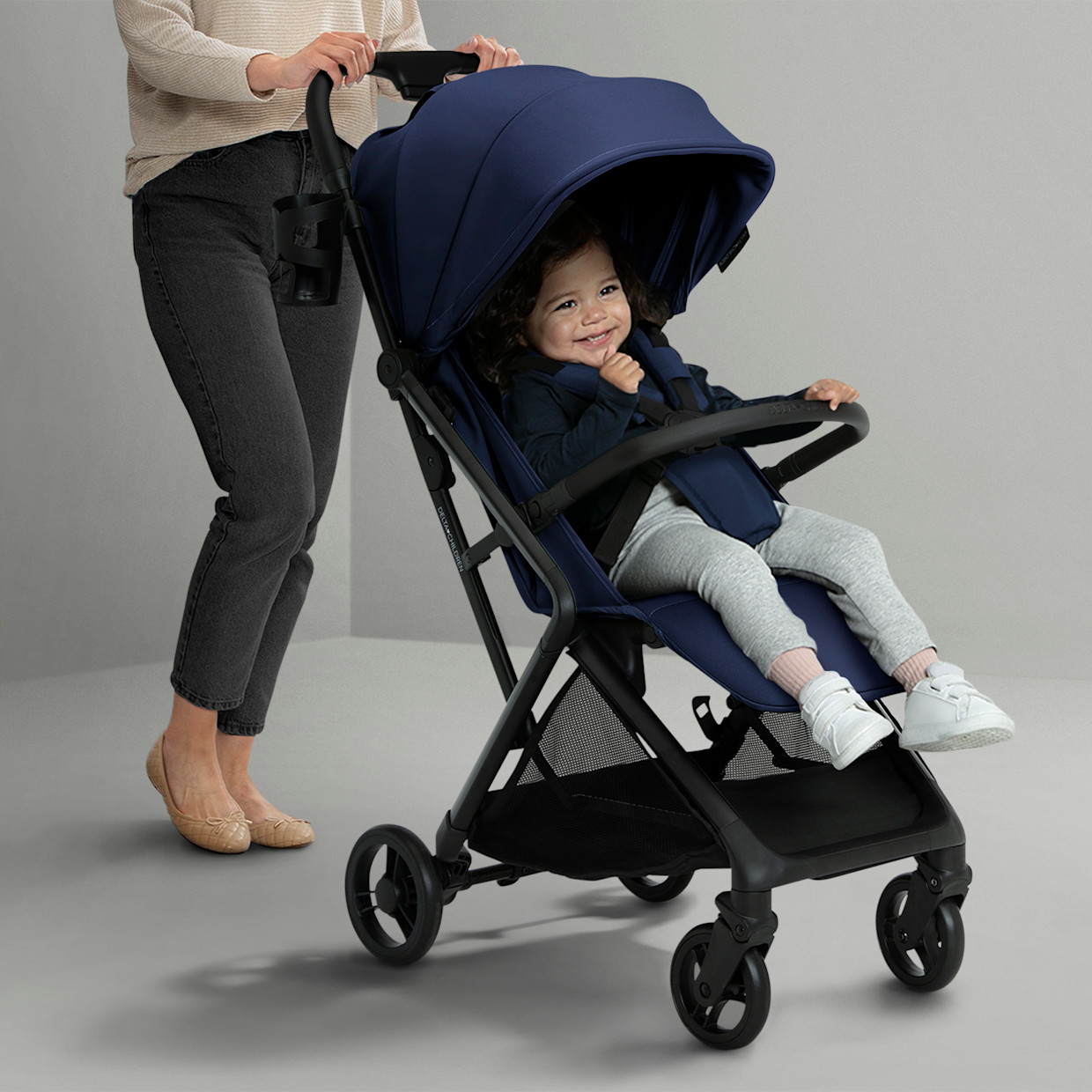 Delta Children Icon Ultra Compact Lightweight Everyday & Travel Stroller - Navy.