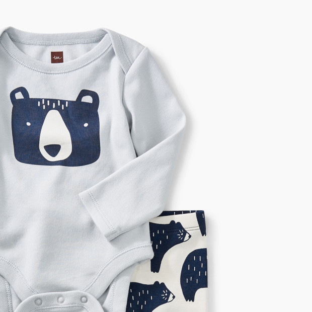 Tea Collection Bodysuit & Pant Outfit - Bear Sterling, 0-3 Months.