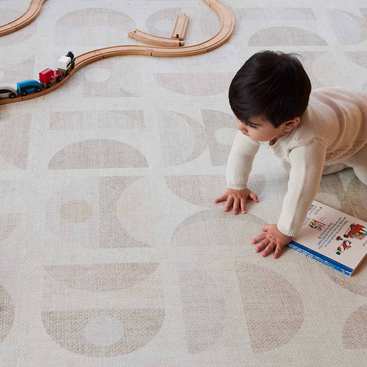 House of Noa Little Nomad Play Mat l Luna - Sandstone, 4X6.