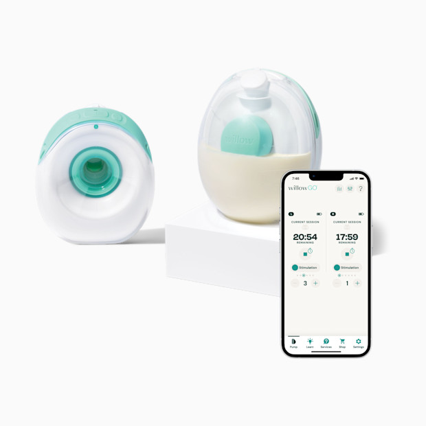 Willow Go Wearable Hands-Free, Cord-Free Electric Breast Pump - Double.