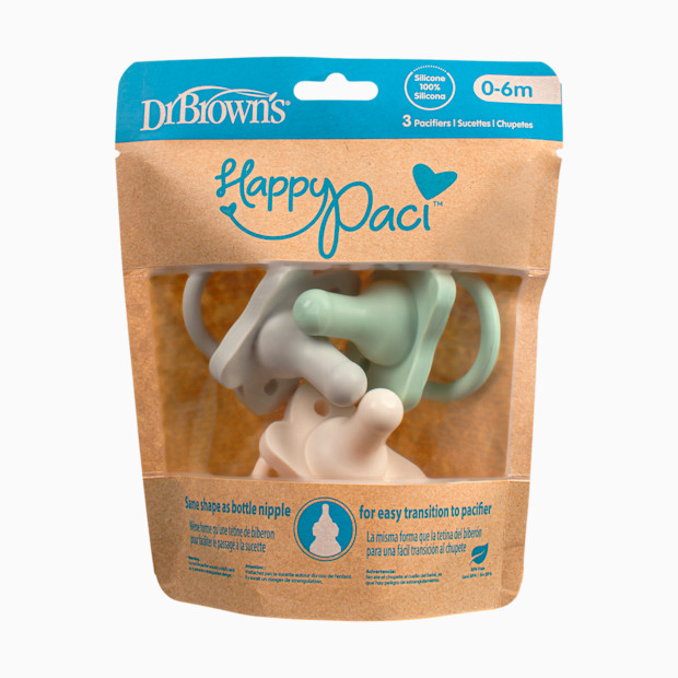 Dr. Brown's HappyPaci One-Piece Silicone Pacifier (3 Pack).