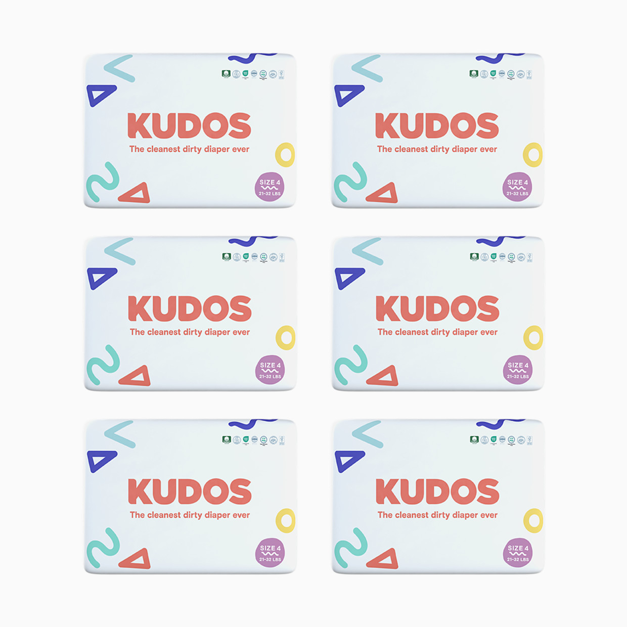 Kudos Diapers, Monthly Supply - Size 4, 162 Count.