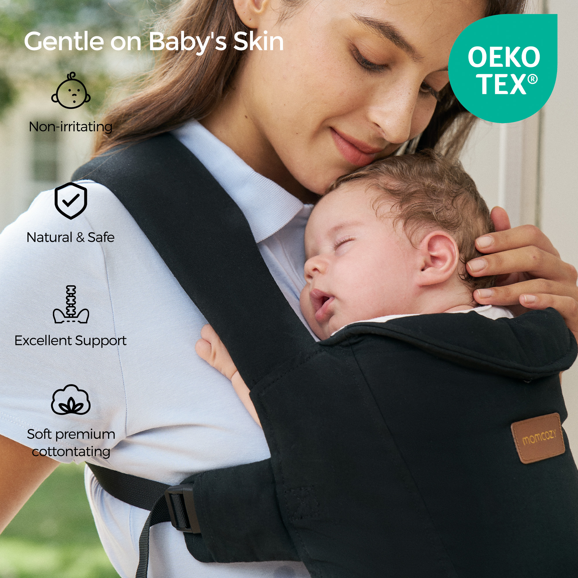 Momcozy WeeSnug Newborn Carrier - Black.
