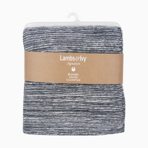 Lambs & Ivy Signature Knit Baby Blanket - Navy.