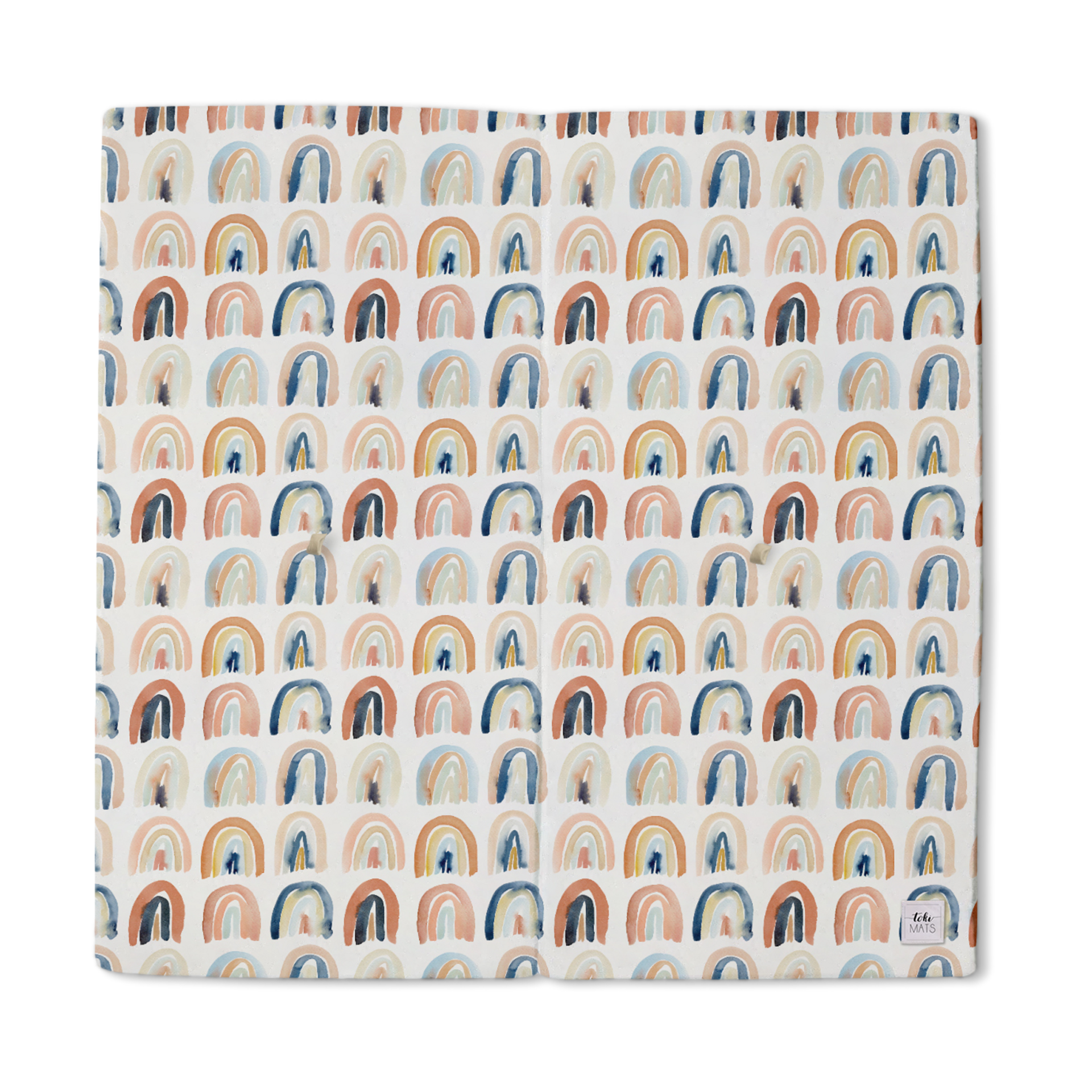 Toki Mats Standard Padded Play Mat Rainbow Watercolor, Organic Insert