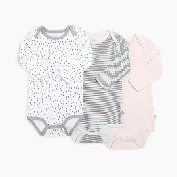 Snugabye Long Sleeve Bodysuit (3 Pack) - Pink, 0-3 Months.