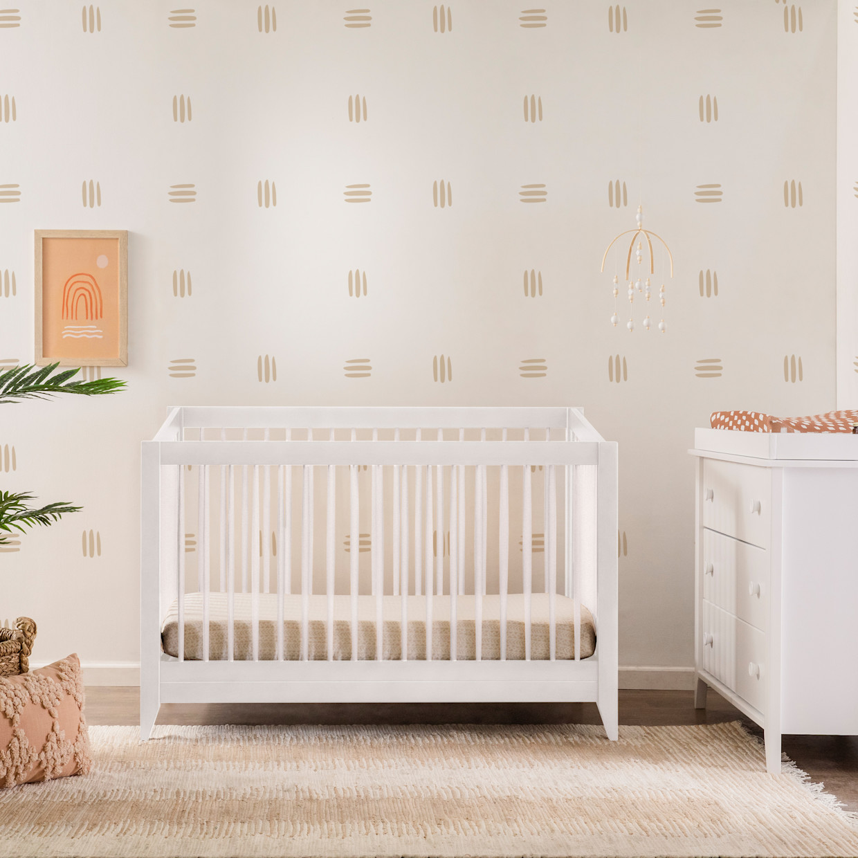 babyletto Sprout 4-in-1 Convertible Crib with Toddler Bed Conversion Kit - White.