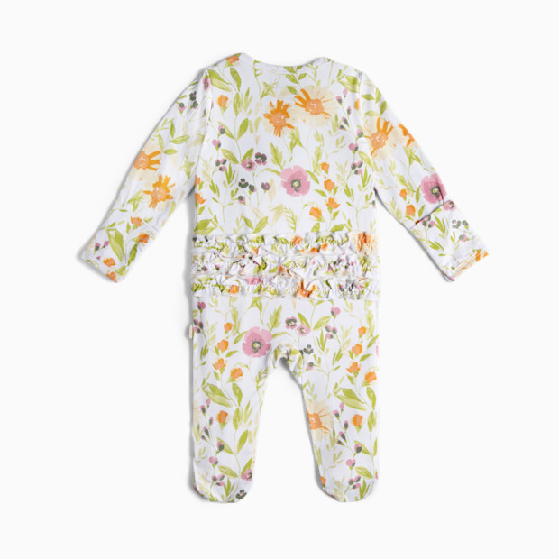 Tiny Kind Bamboo Viscose Ruffle 2-Way Zip Footie.