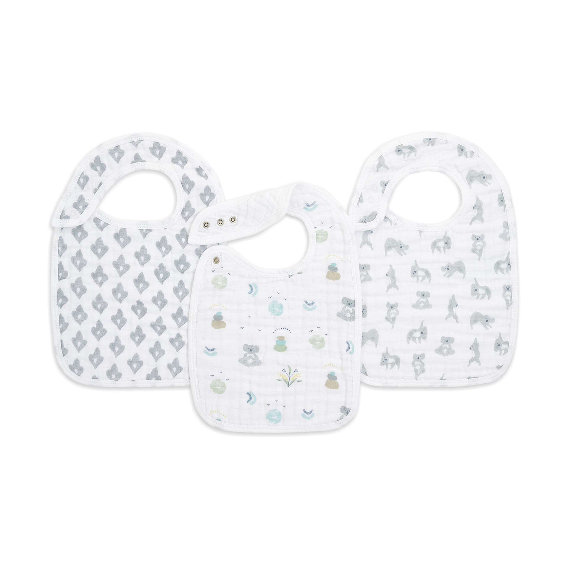 Aden + Anais Cotton Muslin Snap Bibs (3 Pack) Now + Zen Babylist Shop