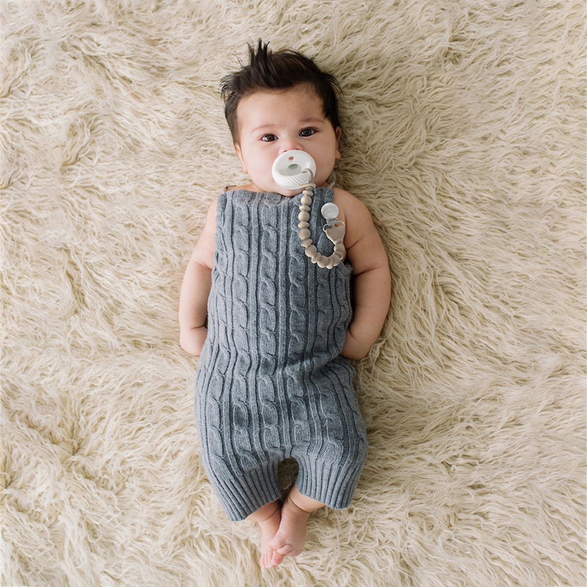 Itzy Ritzy Pacifier Clip - Toast.