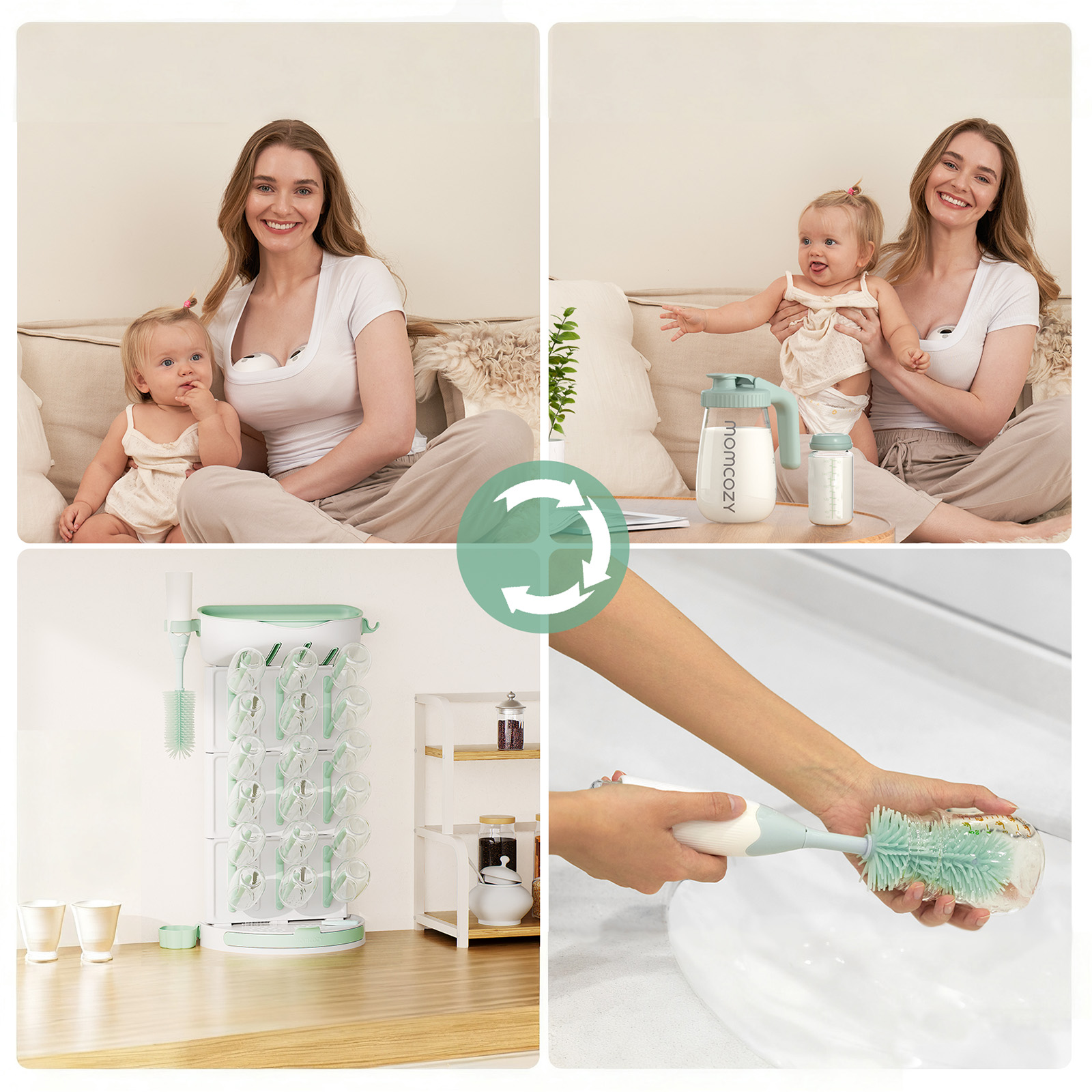 Momcozy Vertical Bottle Drying Rack for 18 Bottles.