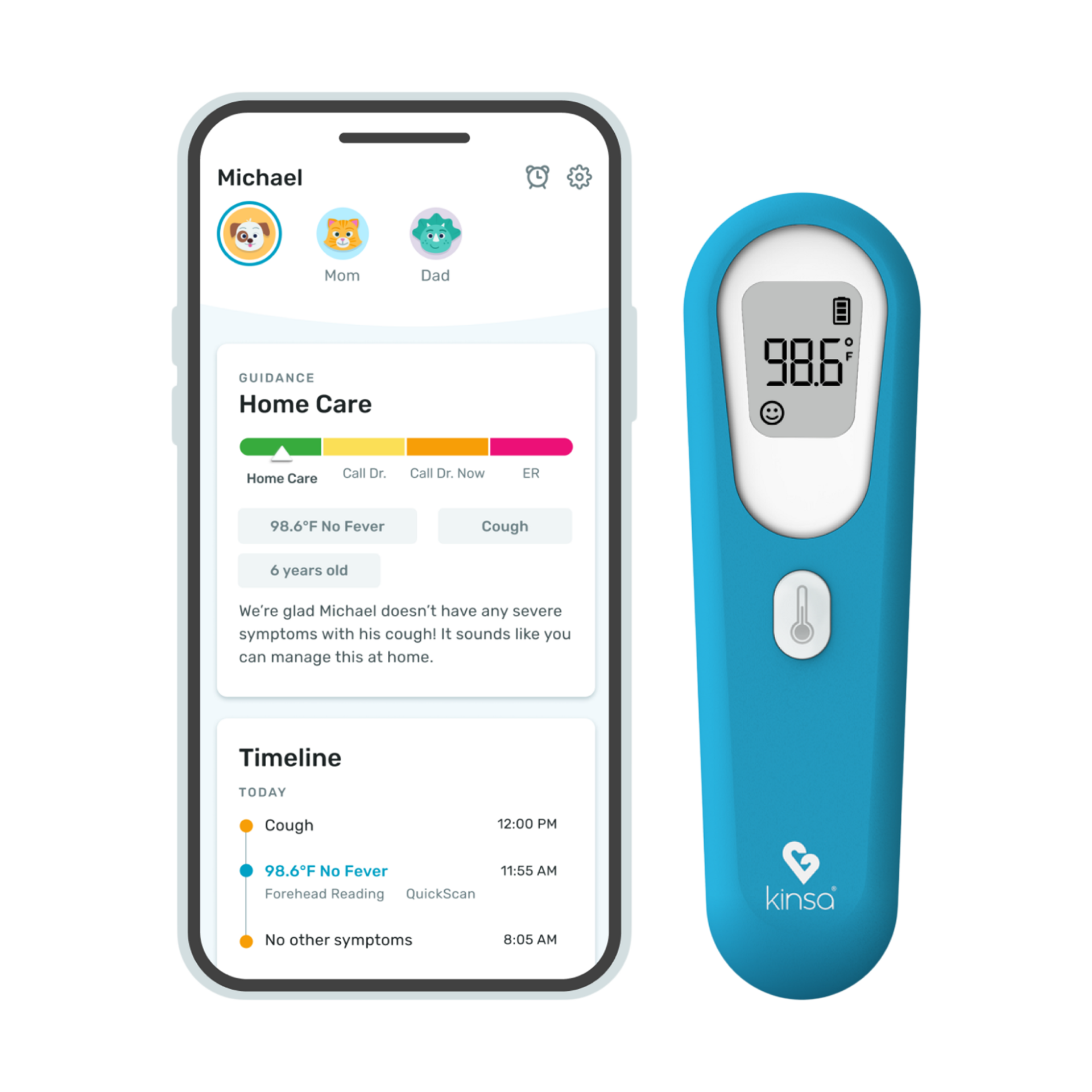Kinsa QuickScan Non-Contact Thermometer.