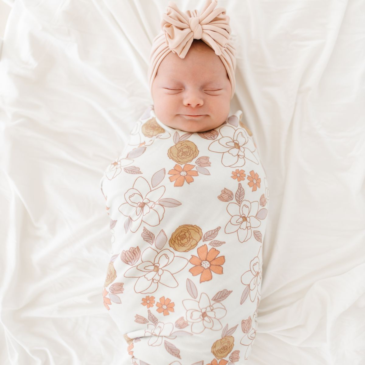 Bunny Knots Headwrap - Rose Gold, Newborn.