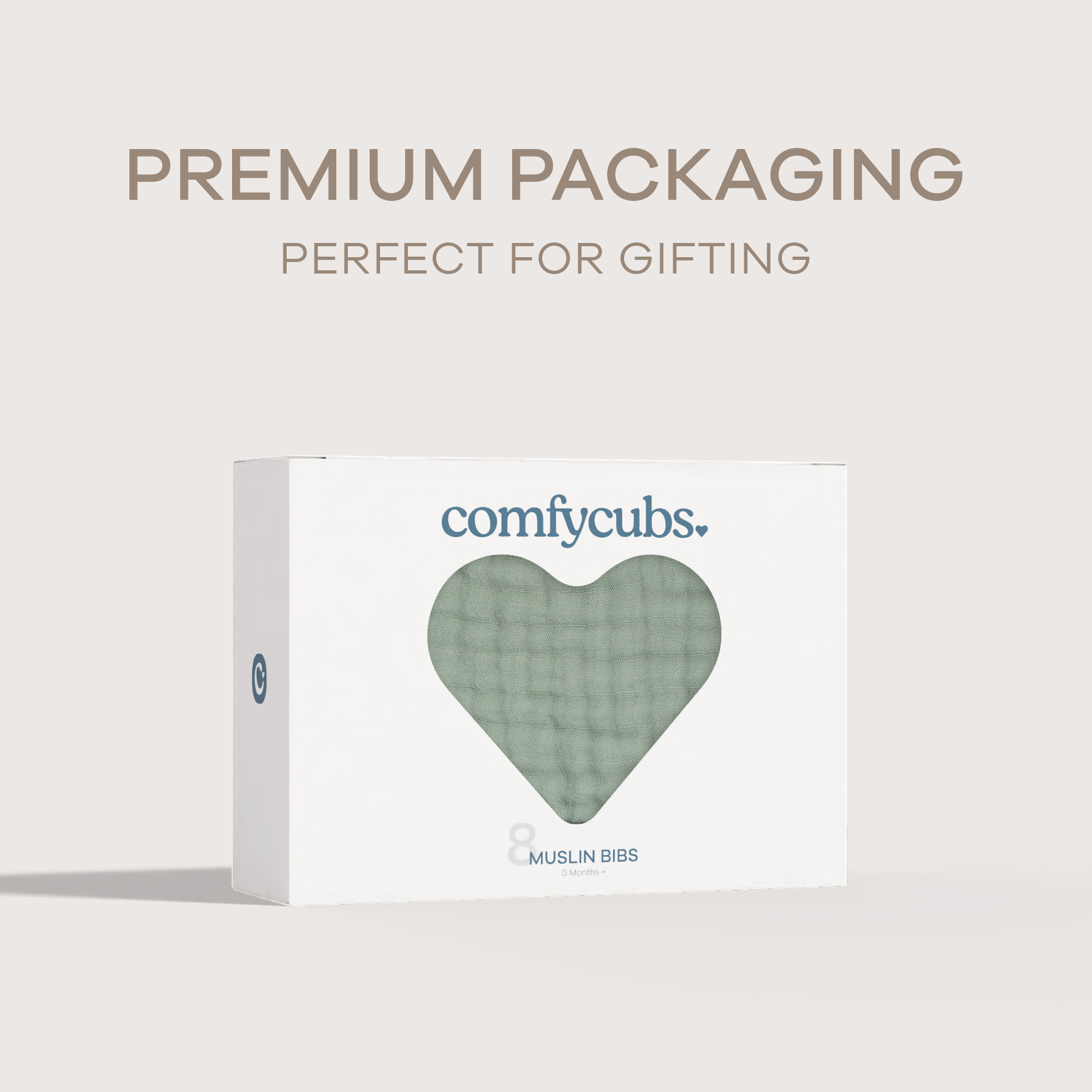 Comfy Cubs Muslin Bibs with Adjustable Snaps (8 Pack) - Fern, 8.