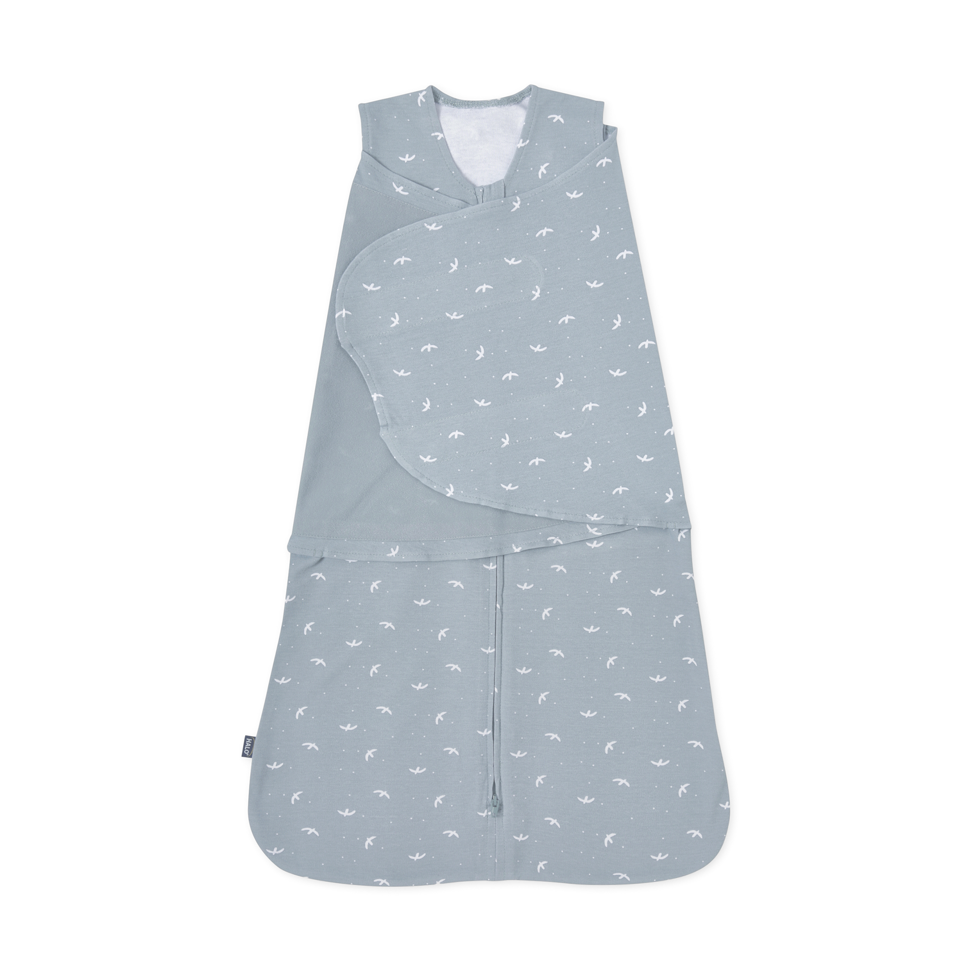 HALO 100% Cotton Sleepsack Swaddle, 3-Way Adjustable Wearable Blanket, TOG 1.5, Birds, Small, 3-6 Months