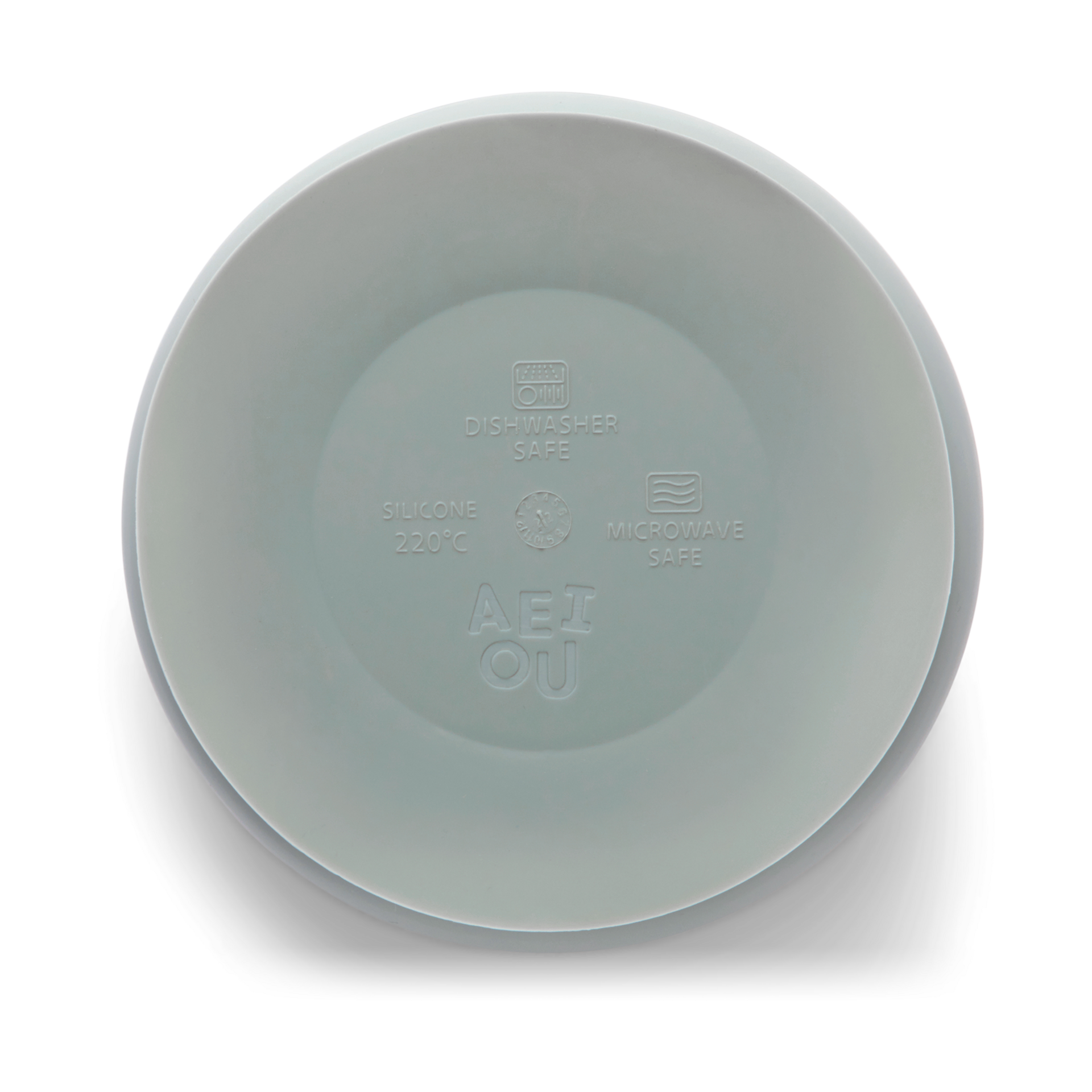 AEIOU Suction Bowl with Lid - Sage.