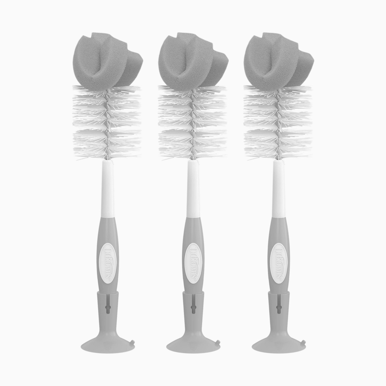 Dr. Brown's Sponge Baby Bottle Cleaning Brush Set - Grey.