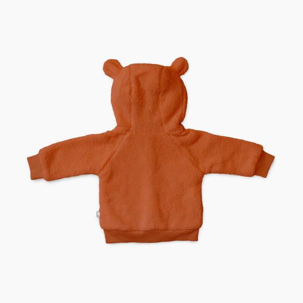 Goumi Kids x Babylist Hooded Bear Ear Fleece Zipper Jacket - Clay, 0-3 M.