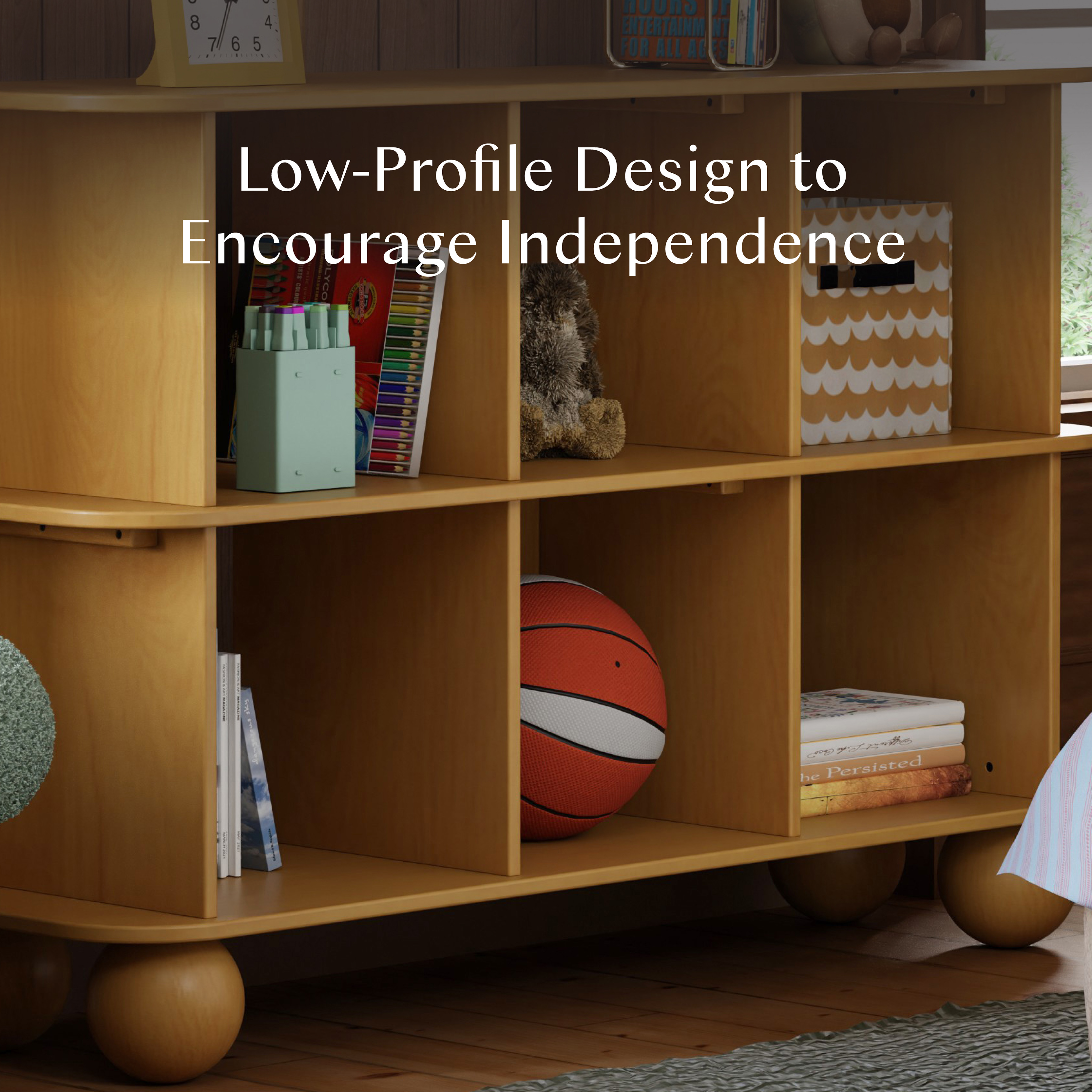 babyletto Crosby Open Bookcase - Honey.