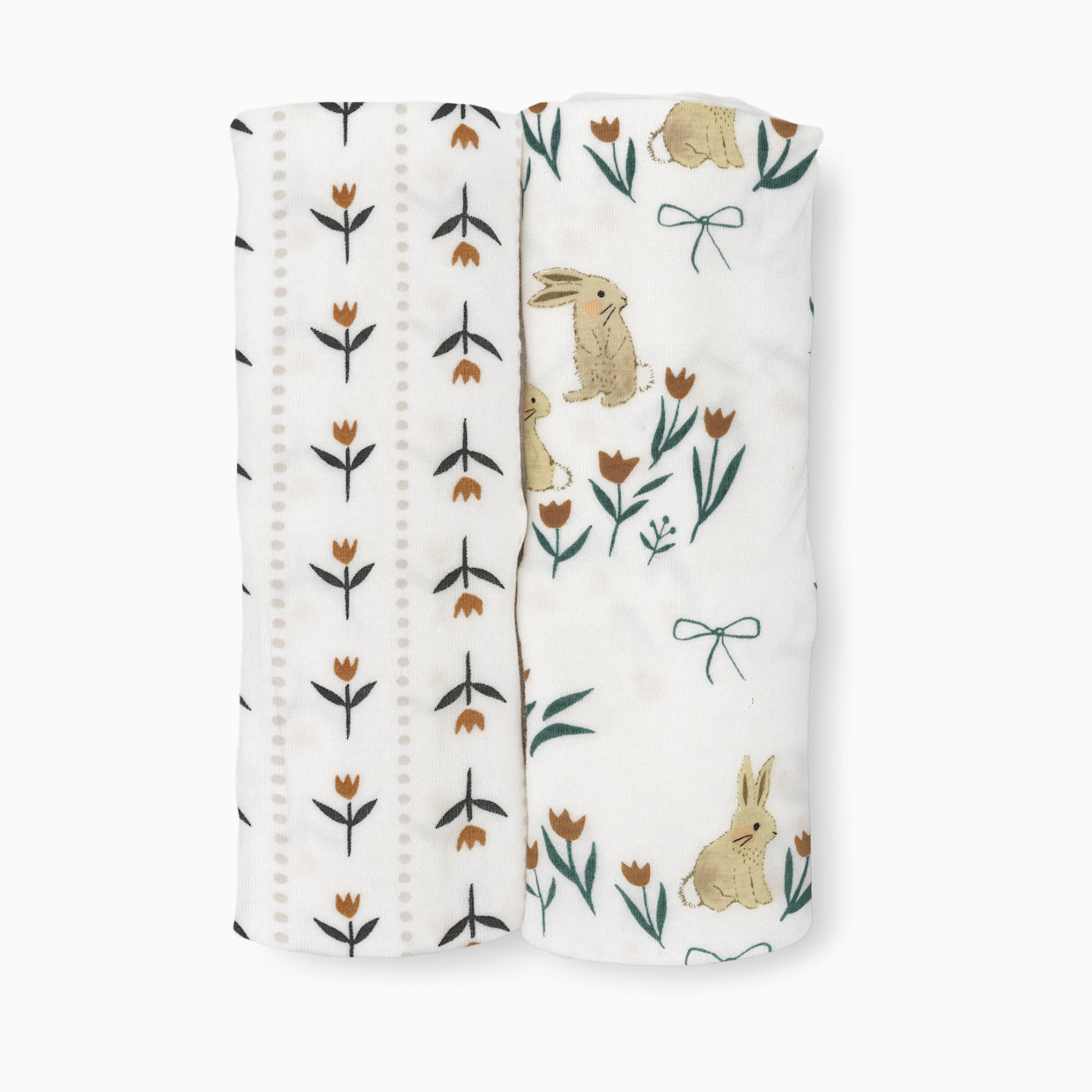 Little Unicorn Stretch Knit Swaddle 2 Pack - Bunnies And Tulips.