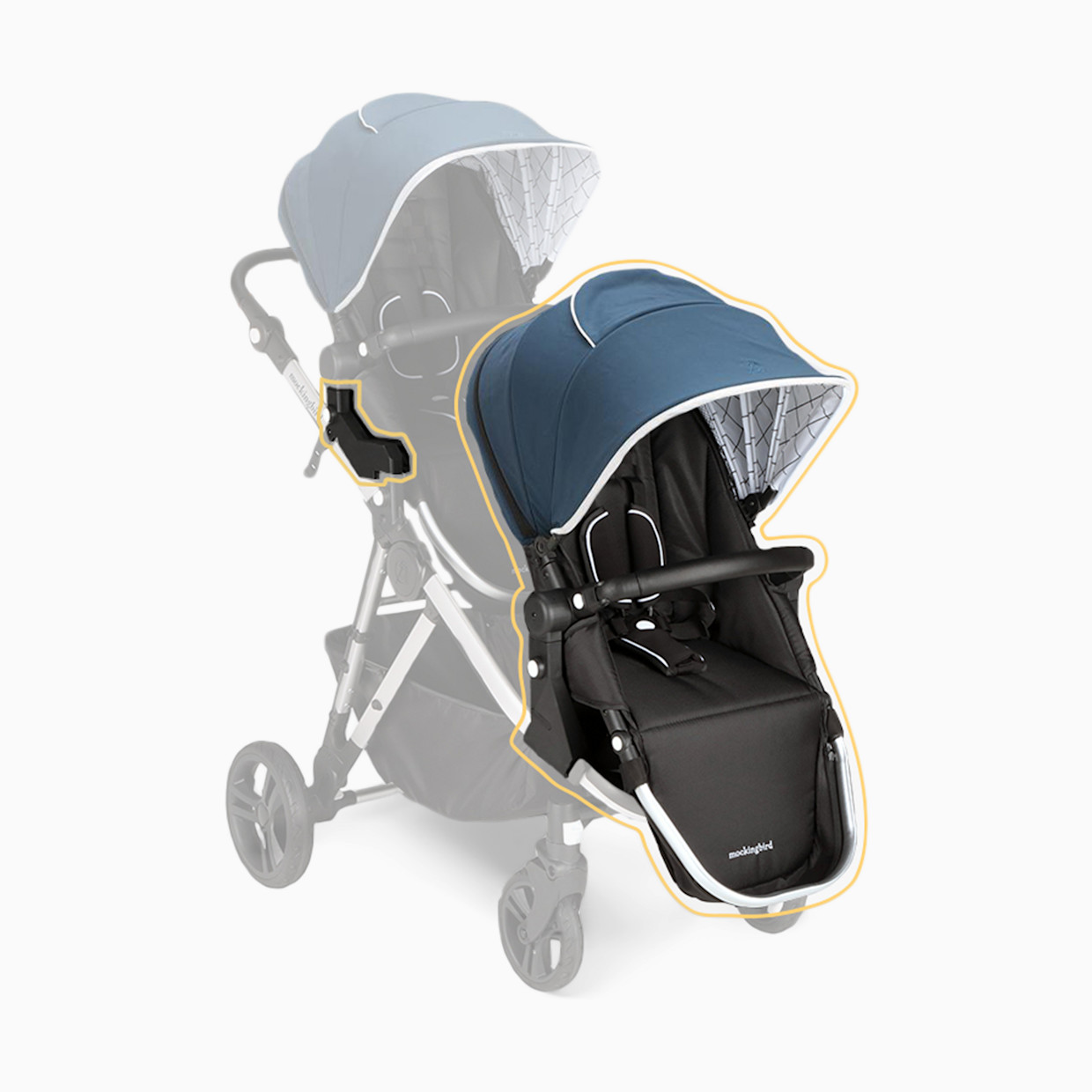 Mockingbird 2nd Seat Kit 2.0 - Sea/Windowpane Canopy With Black Leather (2020).