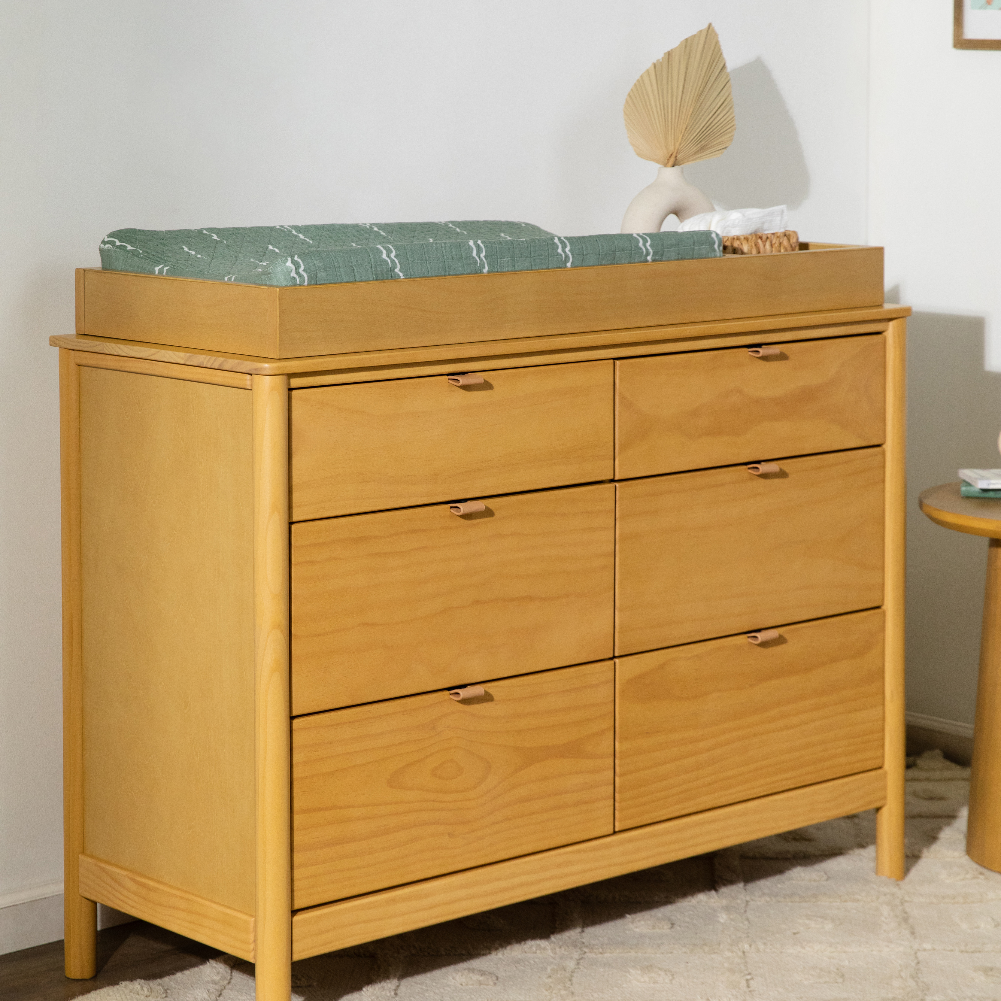 babyletto Quilted Changing Pad Cover in GOTS Certified Organic Muslin Cotton - Ocean Waves.