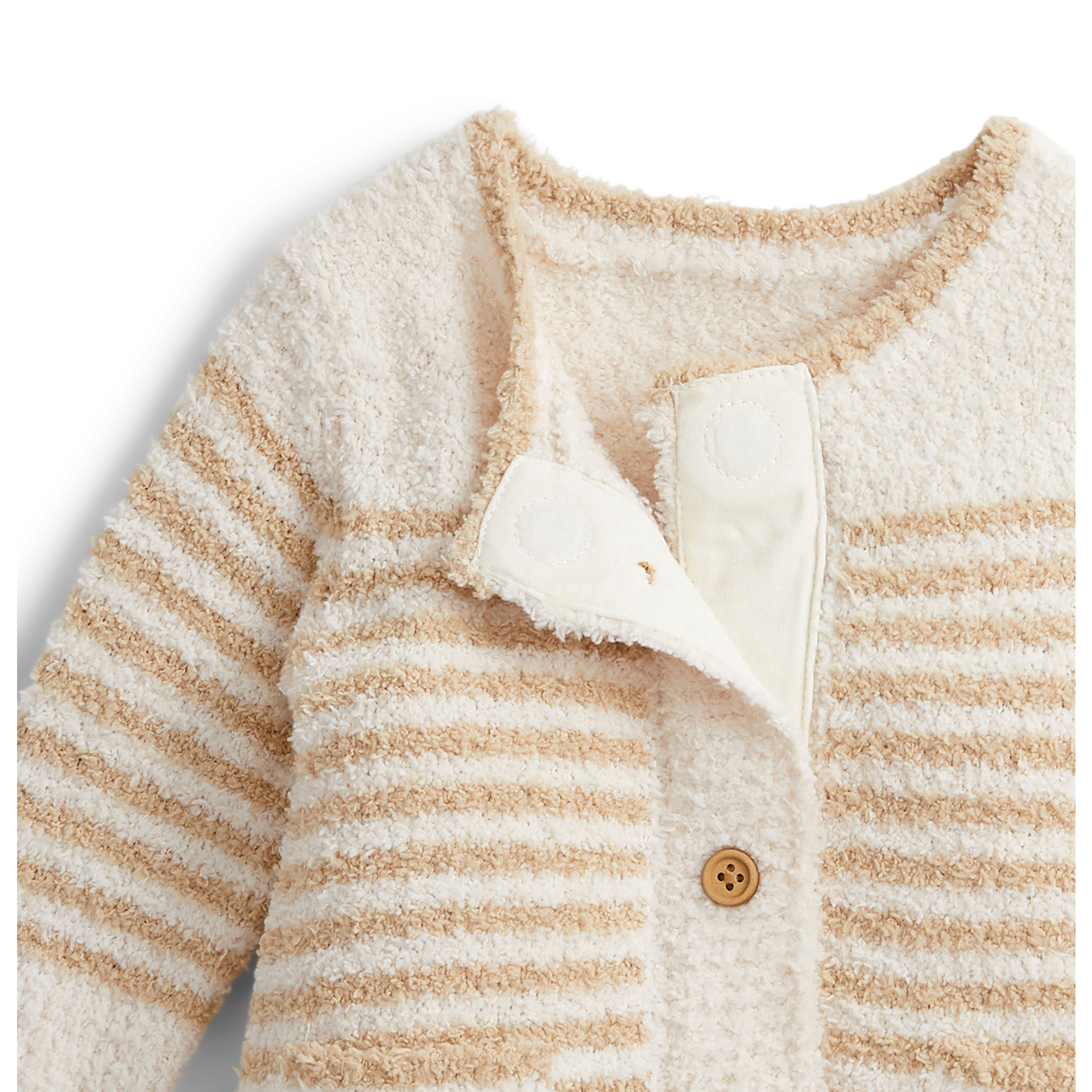 Magnetic Me Chenille Magnetic Romper - Cream, 0-3 M.