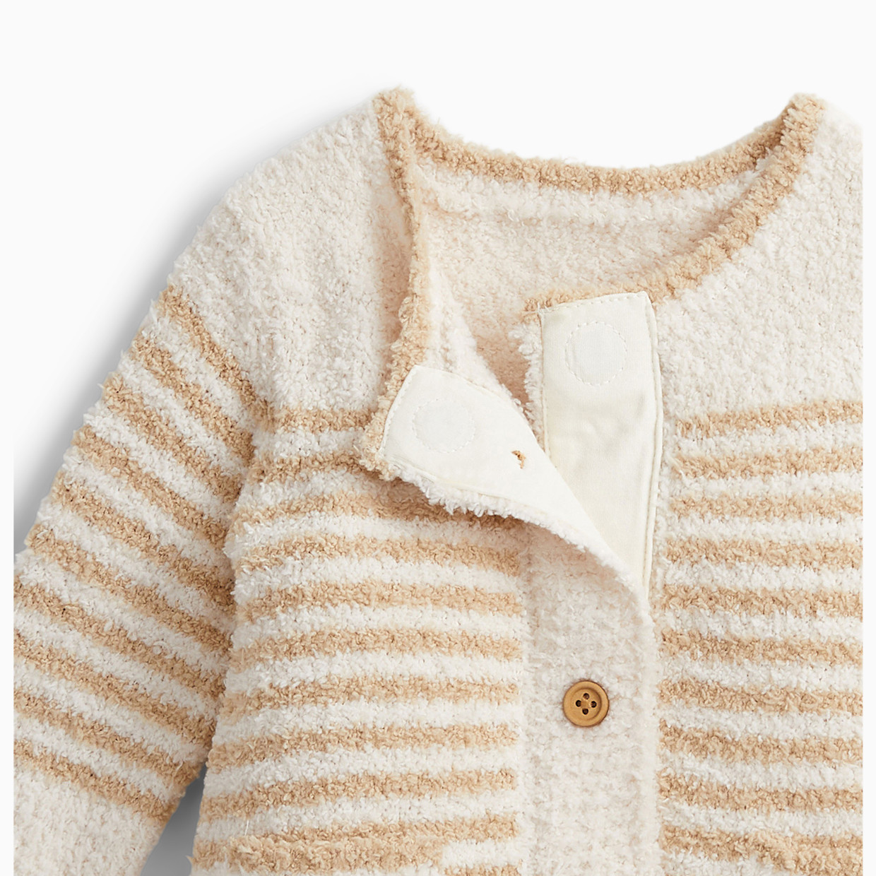 Magnetic Me Chenille Magnetic Romper - Cream, 0-3 M.