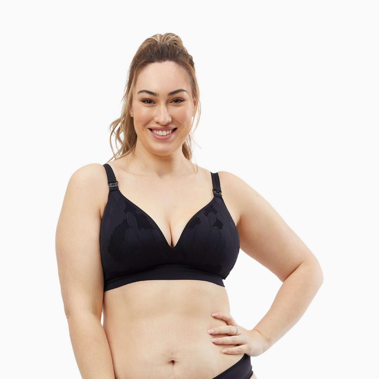 Cake Maternity Freckles Busty Recycled Wirefree Nursing Bra - Black, S.