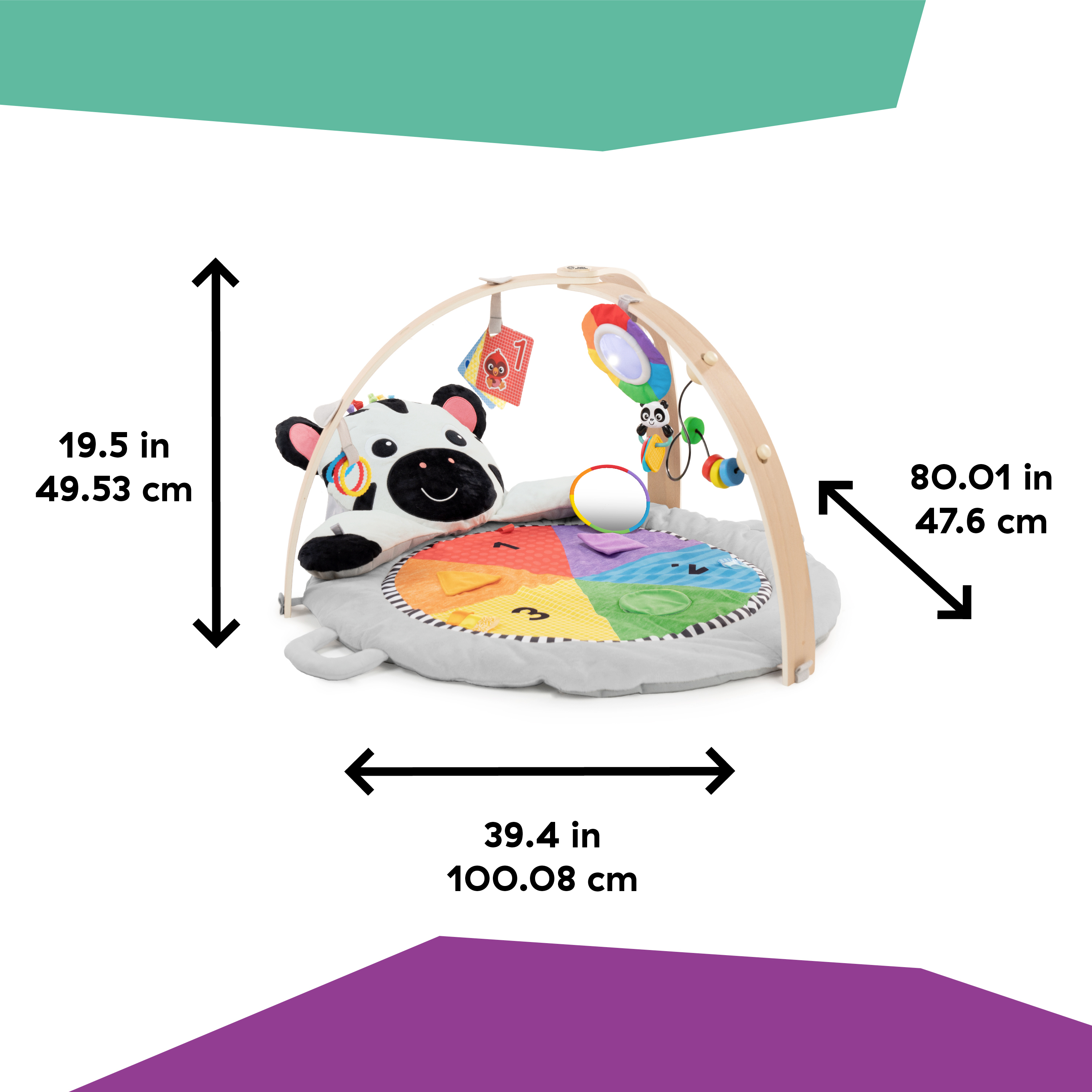 Baby Einstein Zen’s Milestone Push Activity Gym with Wooden Toy Bar.