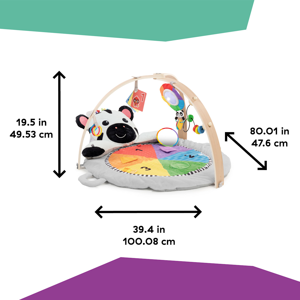 Baby Einstein Zen’s Milestone Push Activity Gym with Wooden Toy Bar.
