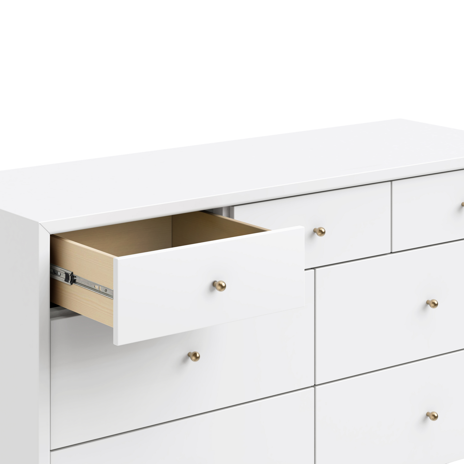 babyletto Palma 7-Drawer Assembled Double Dresser - White.