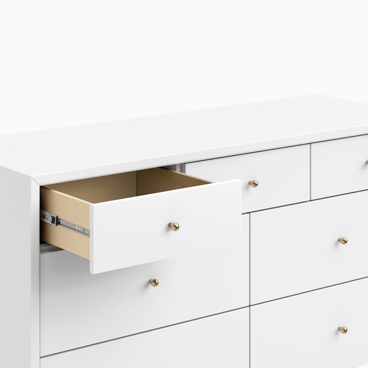 babyletto Palma 7-Drawer Assembled Double Dresser - White.
