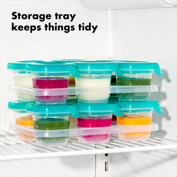 OXO Tot Silicone Baby Blocks Food Storage Set - Teal, 2oz, 6.