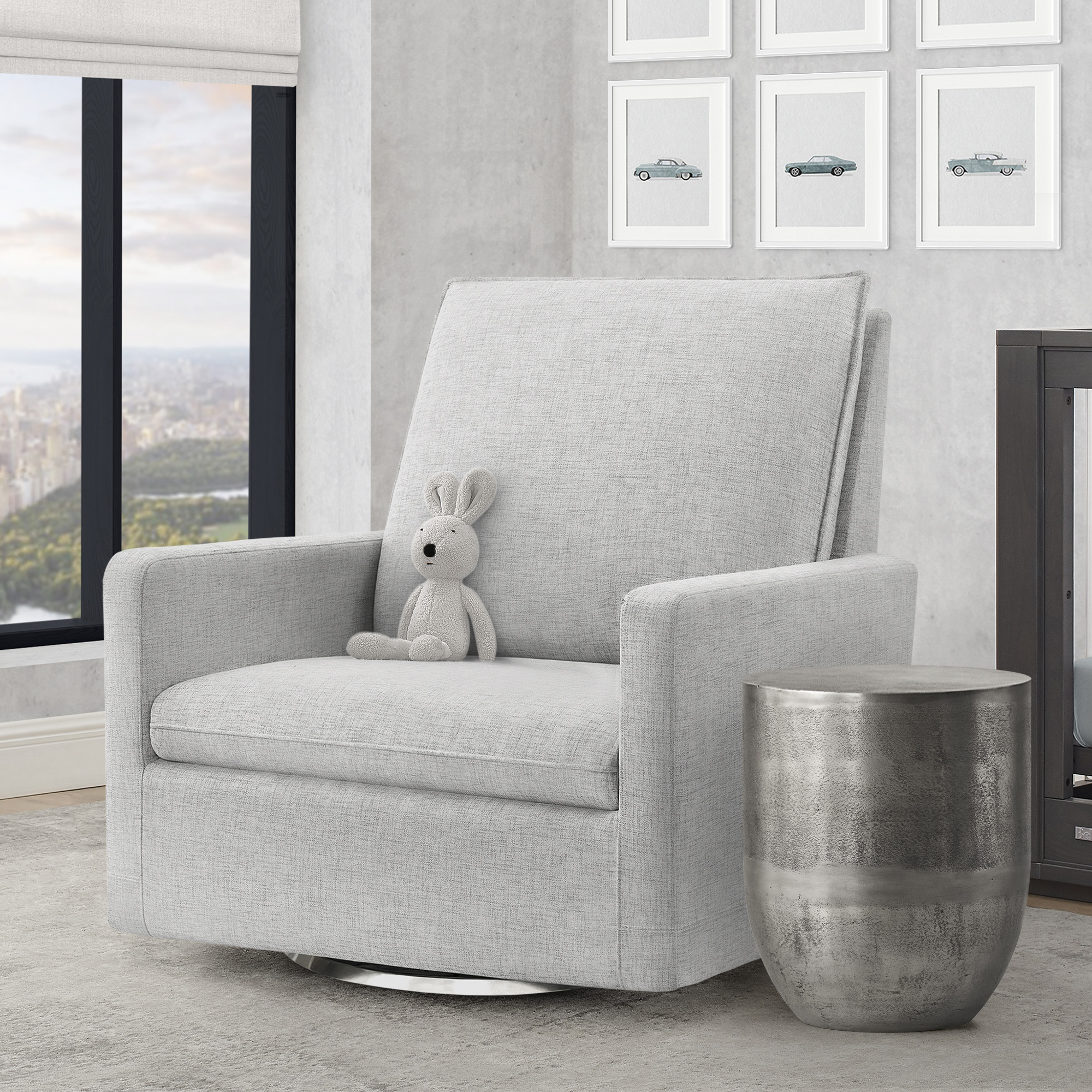 Bellini Stowe Chair and a Half Glider - Harbor Grey.