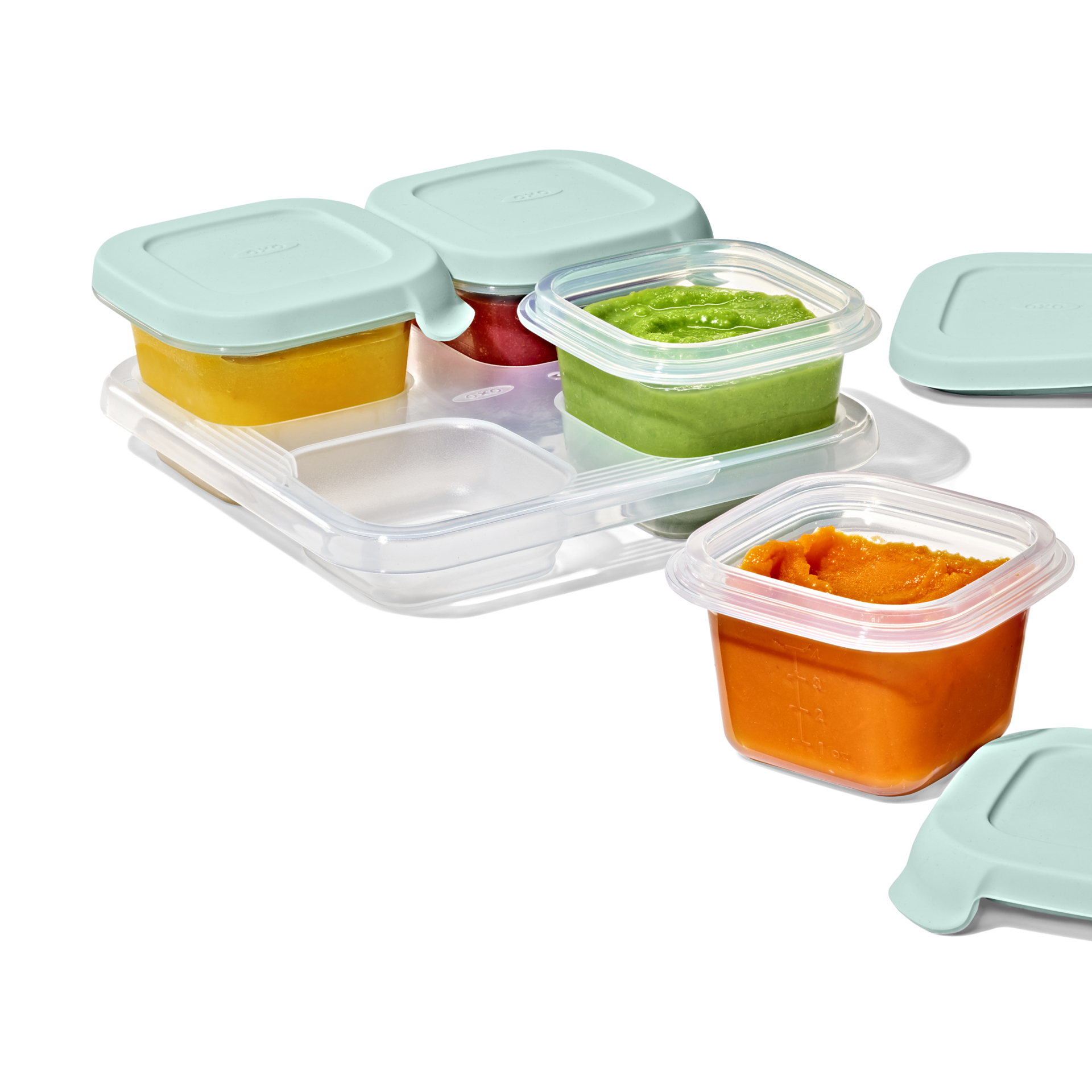 OXO Tot Baby Blocks Silicone 4 Oz Food Storage Containers.