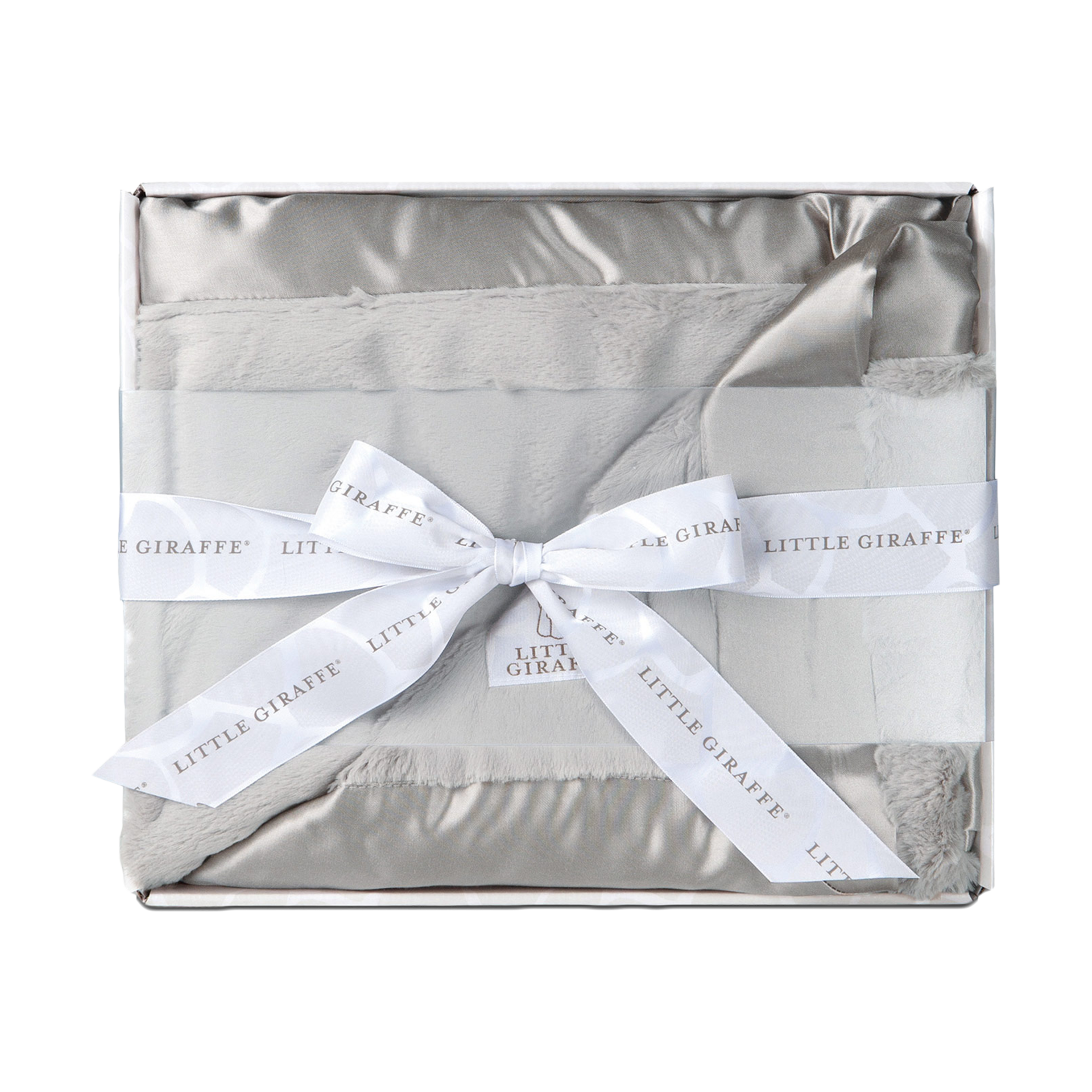 Little Giraffe Luxe Solid Blanket In a Box Silver Babylist Shop