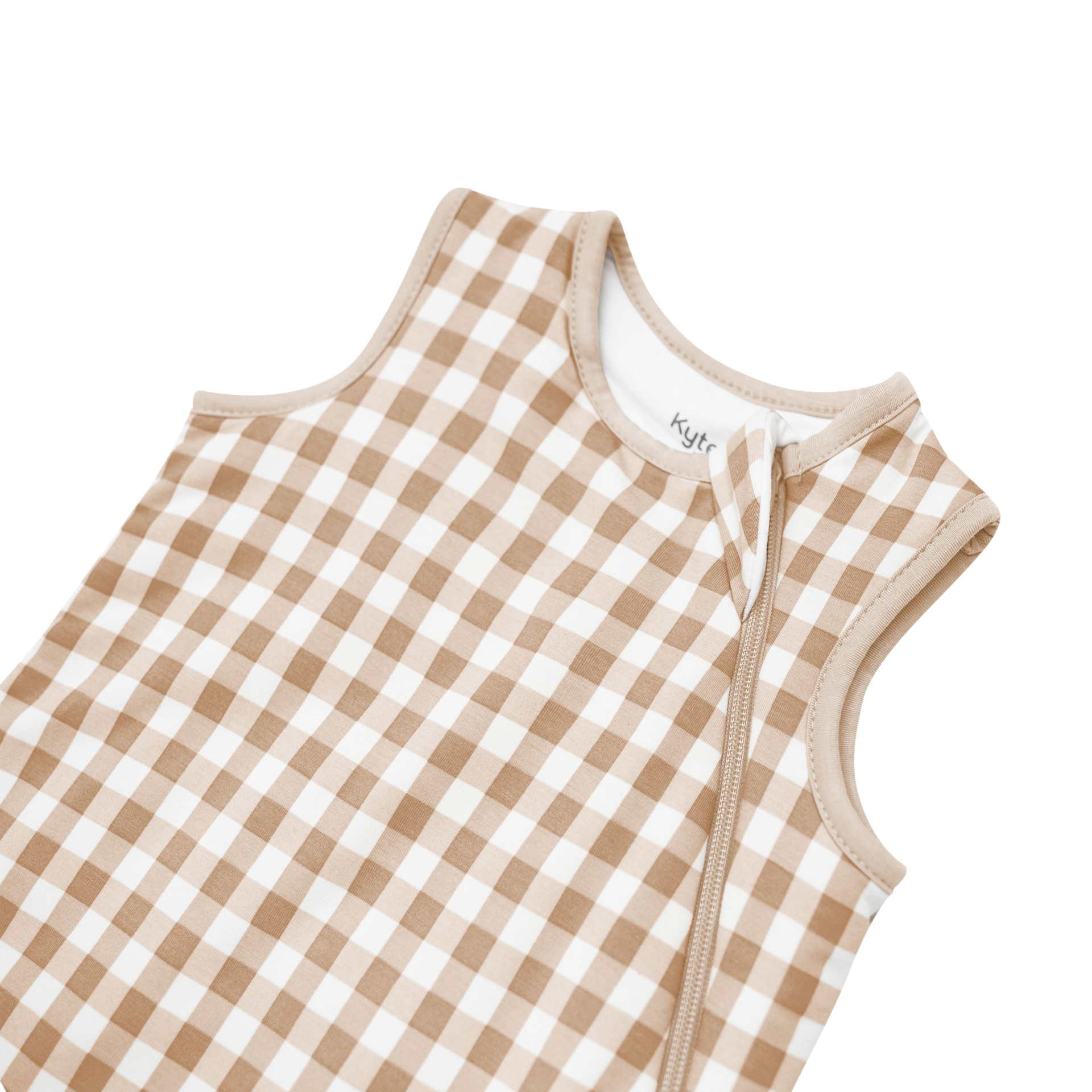 Kyte Baby Printed 1.0 TOG Sleep Bag - Gingham Bisque, Medium.