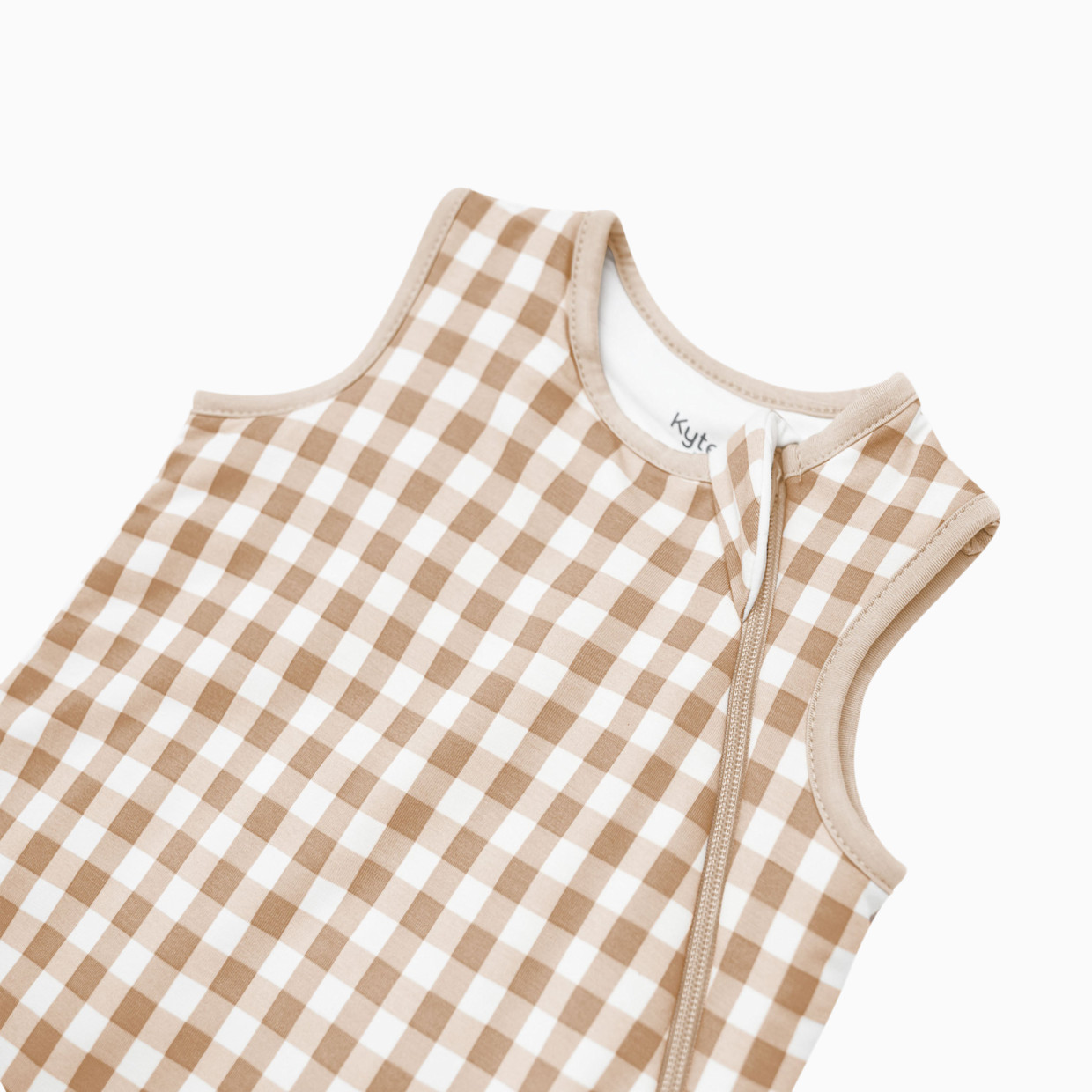 Kyte Baby Printed 1.0 TOG Sleep Bag - Gingham Bisque, Medium.