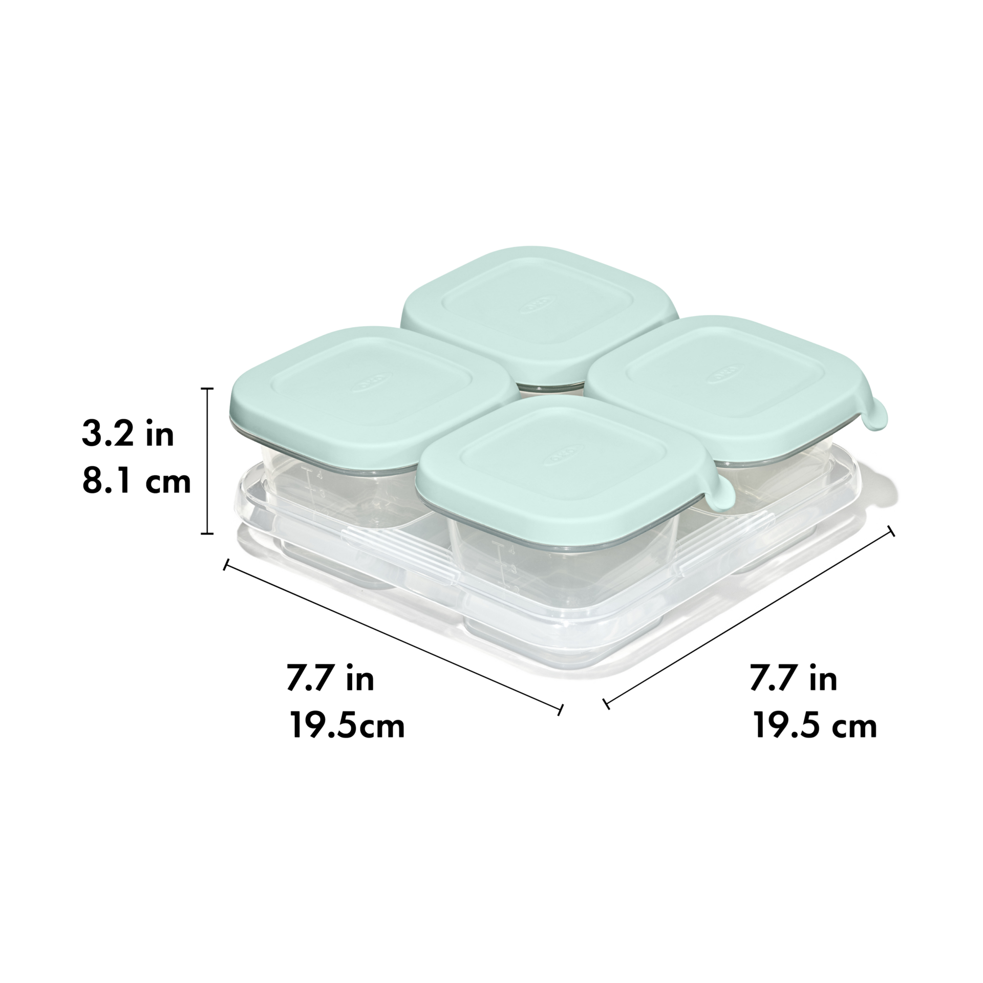 OXO Tot Baby Blocks Silicone 4 Oz Food Storage Containers - Opal.