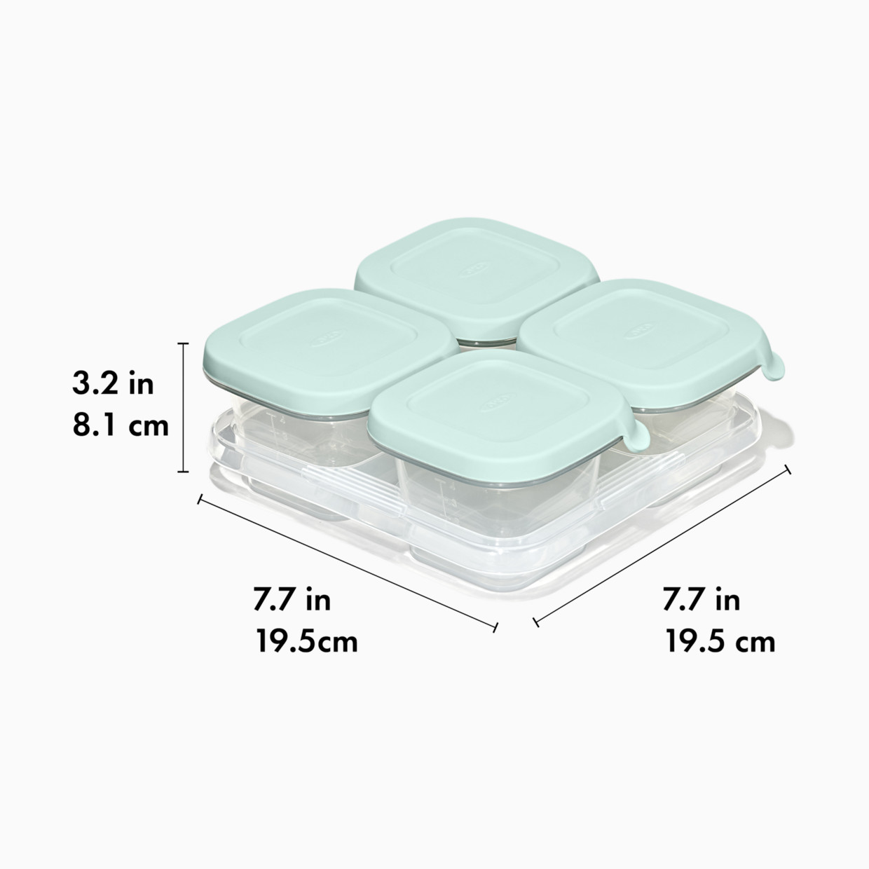 OXO Tot Baby Blocks Silicone 4 Oz Food Storage Containers - Opal.