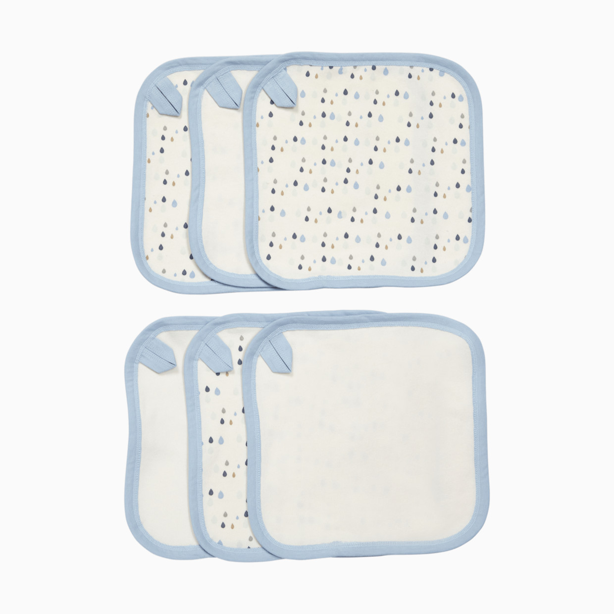 Small Story Organic Washcloth (6 Pack) - Rain Drops, 6.