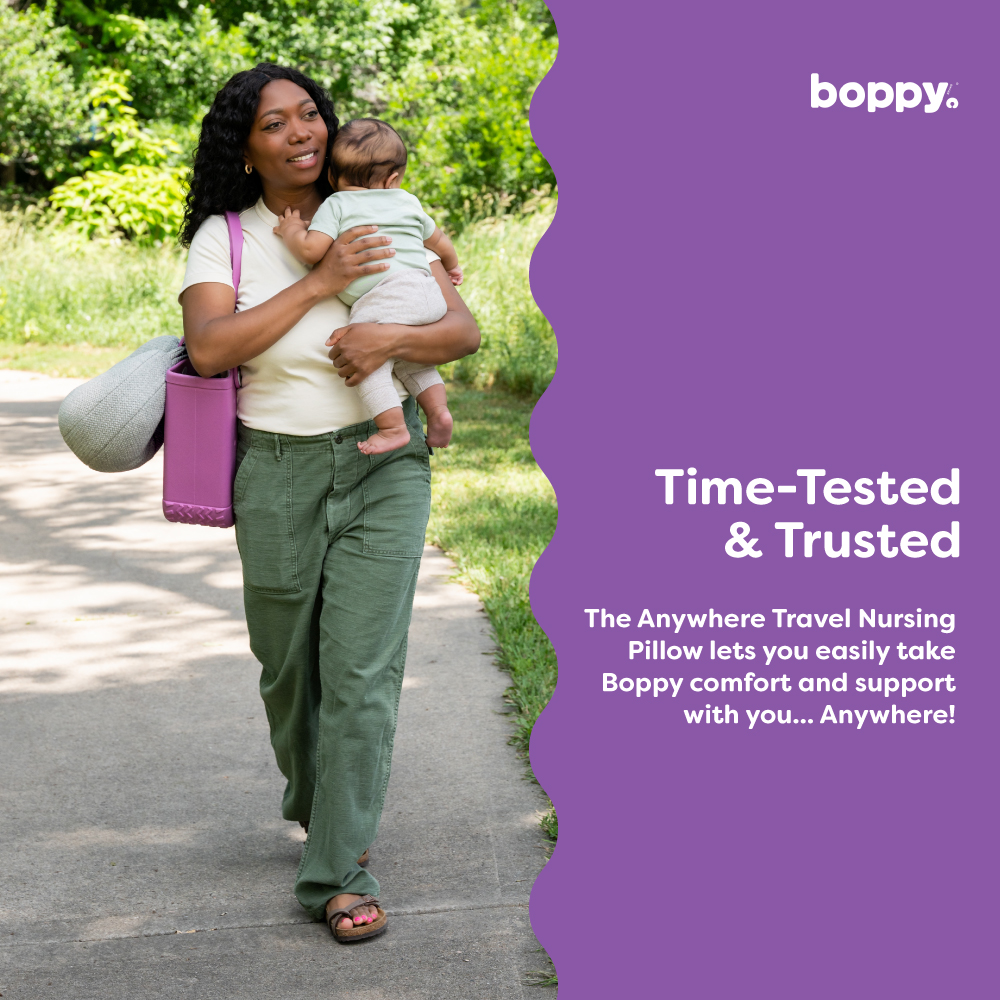 Boppy Anywhere Travel Nursing Pillow - Gray.