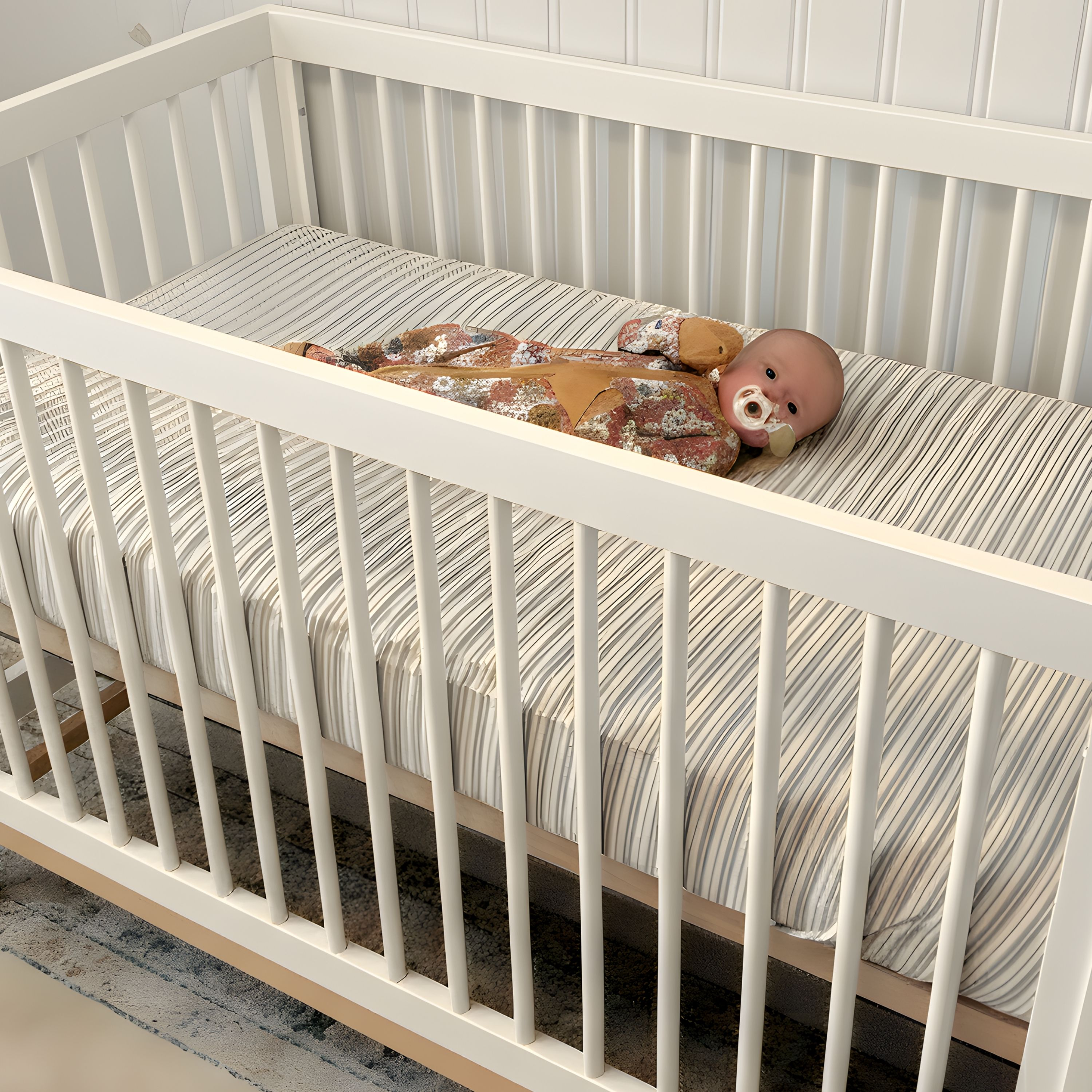 dadada Soho 3-in-1 Convertible Crib - White/Natural.