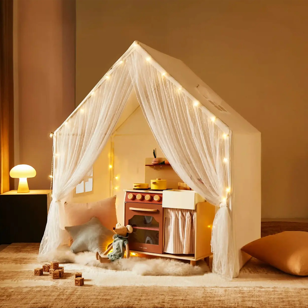 Tiny Land Large Space Play House with Star Lights.