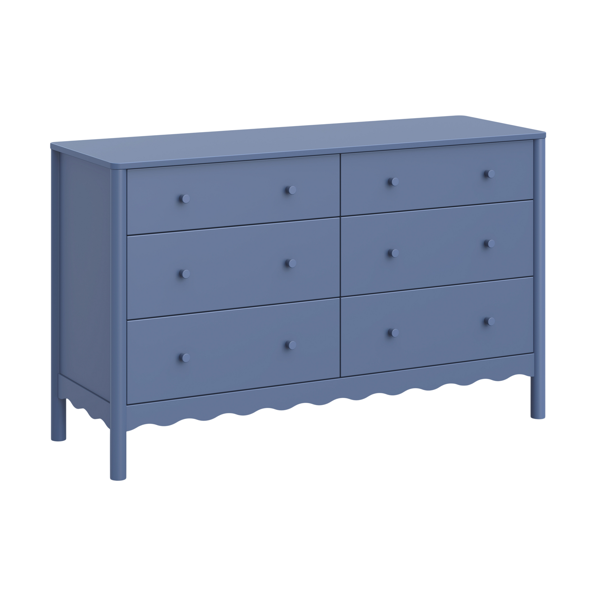 babyletto Swell 6-Drawer Wide Assembled Dresser - Cove Blue.