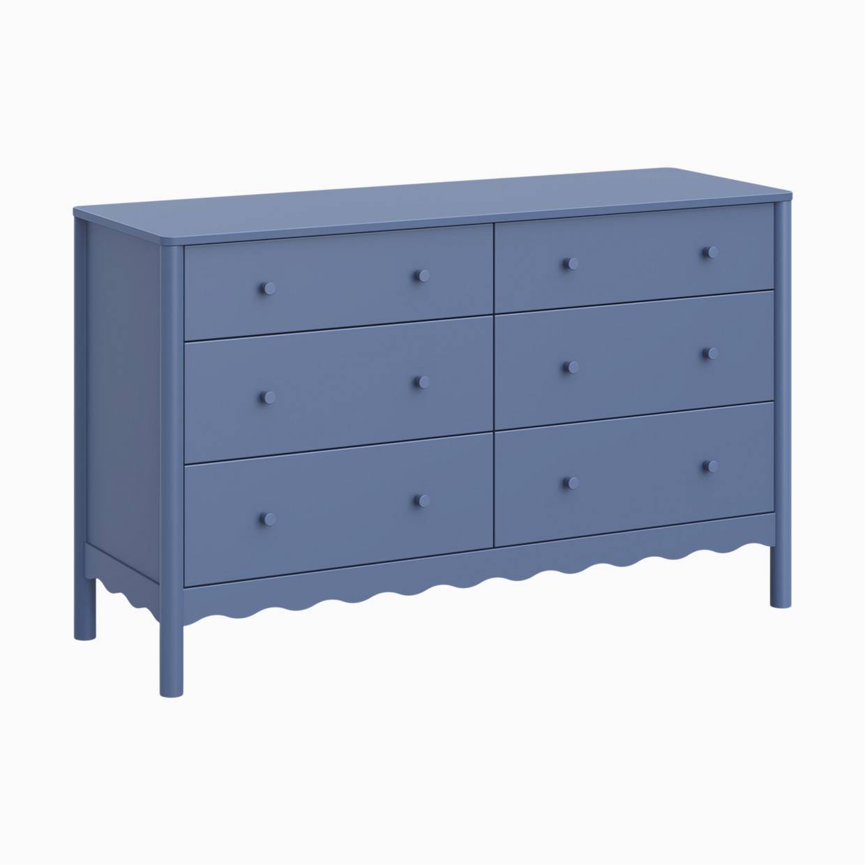 babyletto Swell 6-Drawer Wide Assembled Dresser - Cove Blue.